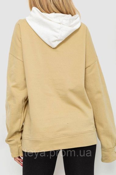 Худи женский утепленный, цвет бежевый, размер L-XL FA_008380 | Зображення 3