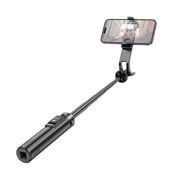 Селфі-монопод HOCO K21 Stream aluminum alloy live broadcast holder Black | Зображення 3