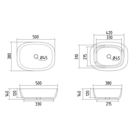 Раковина-чаша Qtap Cardinal 500х380х140 мм White QT04116302W | Зображення 1