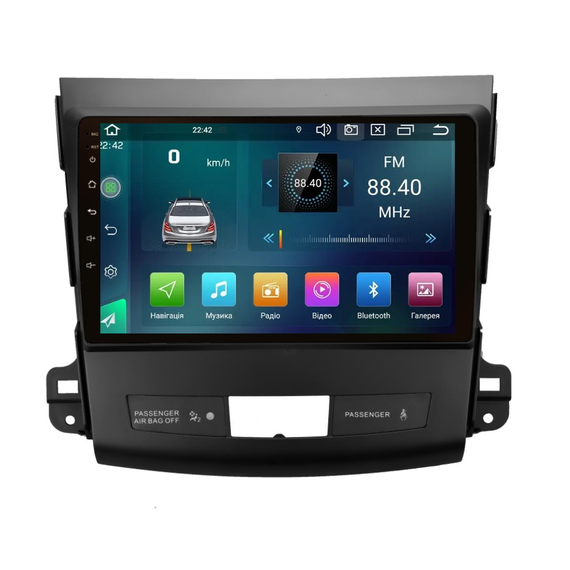 Штатна магнітола Cyclone C9-007 4+64Gb. DSP. CARPLAY. 4G Mitsubishi Outlander XL 2006-2012