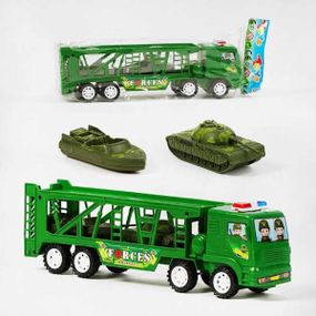 Набор машинок Трейлер с танком и лодкой Forces