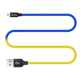 Кабель USB Lightning ColorWay CW-CBUL052-BLY 2,4A 1м синій/жовтий