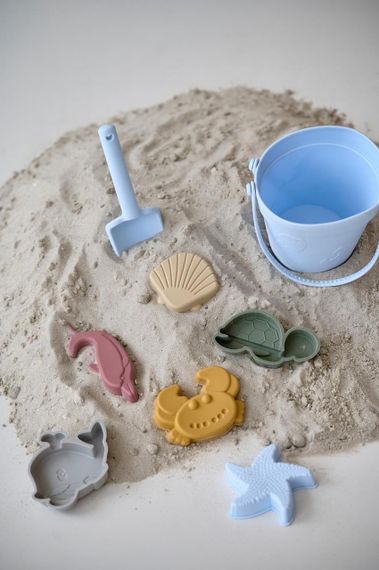 Набір іграшок для піску дитячий силіконовий Блакитний