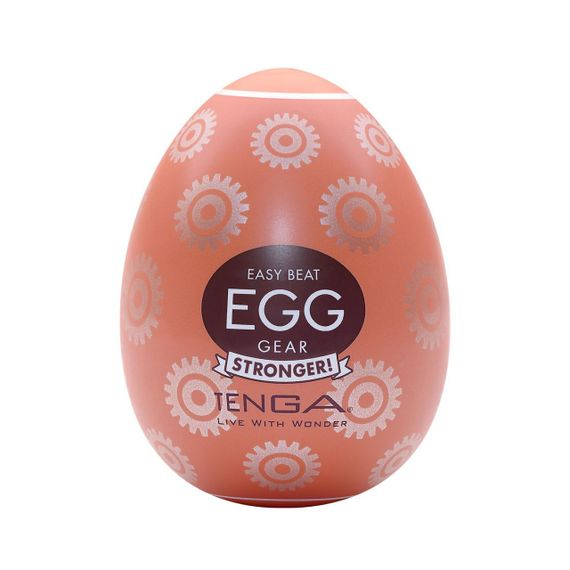 Мастурбатор-яйце Tenga Egg Gear, щільний TPE, пробник лубриканту 5 мл Sex Aura