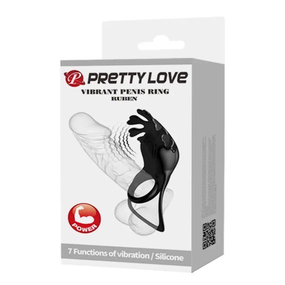 Эрекционное кольцо Pretty Love - Vibration Penis Ring Ruben Black, BI-210311-1 sexstyle | Зображення 5