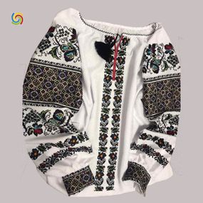 Рубашка Украинская вышиванка 024574 цвет белый размер M