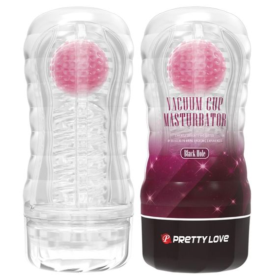Прозрачный мастурбатор вагина PRETTY LOVE VACUUM CUP MASTURBATOR Black Hole ABS TPR Sex Aura