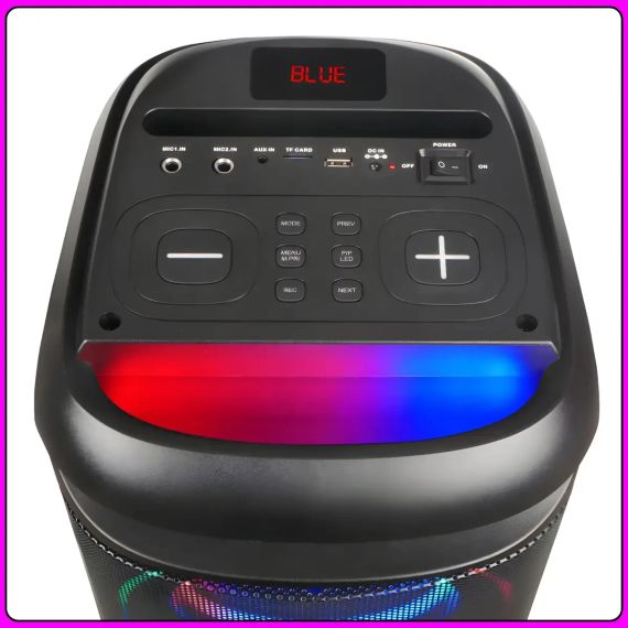 Портативна Bluetooth колонка 2х6.5" з 2 бездротовими мікрофонами та LED-підсвіткою ZXX-5505 40W | Зображення 3