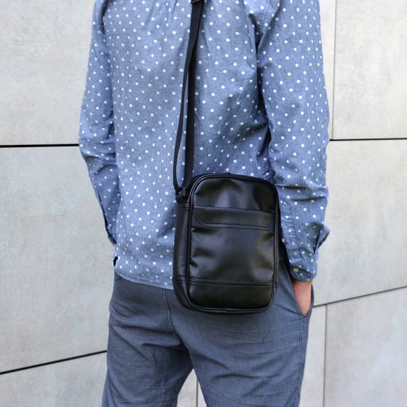 Месенджер класичний з еко шкіри гладкої, Сумка через плече кежуал чоловіча Ділова сумка месенджер | Зображення 7