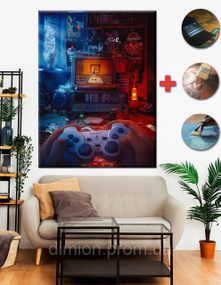 Картина на полотні "SonyPlaystation 1 Nastolgy" 40х50 см + Подарунок покриття лаком на полотні