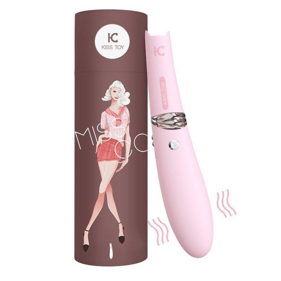 Вакуумный стимулятор с вибрацией KisToy Miss CC Pink, можно использовать как вибратор, диаметр 36мм | Зображення 5