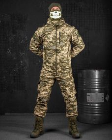 Зимний тактический  костюм софтшел пиксель  jumper (двоной флис)