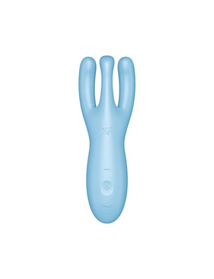Кліторальний смарт вібратор Satisfyer Threesome 4 Blue з трьома пальчиками | Зображення 1