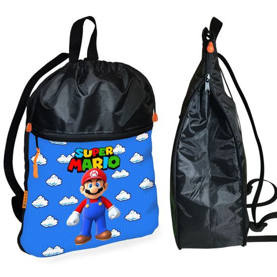 Рюкзак-мешок для обуви,спортивной формы Супер Марио "Super Mario" детская сумка для сменки (01304)