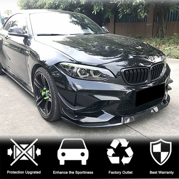 Накладка на передній бампер Lip V5 (для F87 M2, Карбон) для BMW 2 серія F22/23 2014-2021 рр | Зображення 6