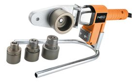 Паяльник NEO для пластиковых труб, 650 Вт, 4 насадки, PTFE-покрыт., 260°С, 4,4кг, кейс (21-001)