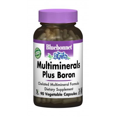 Минералы Bluebonnet Nutrition Мультиминералы + Бор с Железом, 90 гелевых капсул (BLB0210) - Топ Продаж!