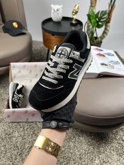 Женские кроссовки 574 x Stone Island Black White В3593 39 | Зображення 1