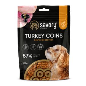Ласощі для щенят з індичкою Savory Puppy Coins With Turkey, 100 гр