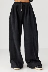 Жіночі теплі спортивні штани палаццо - чорний цвет, L/XL (є розміри)