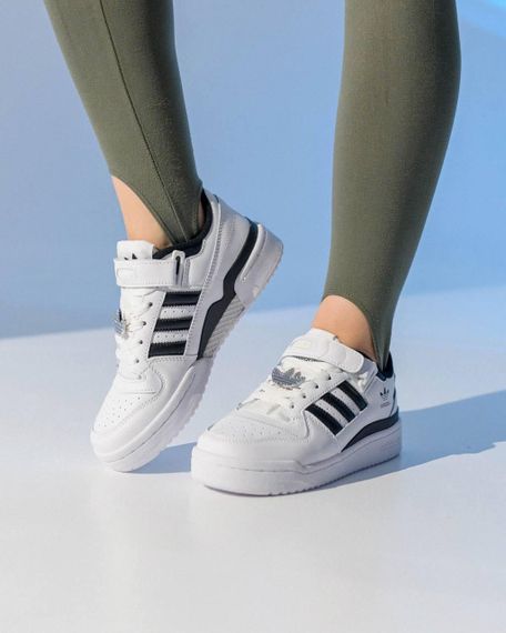 Жіночі кросівки A-didas Forum 84 Low New All White Black  , В'єтнам | Зображення 3