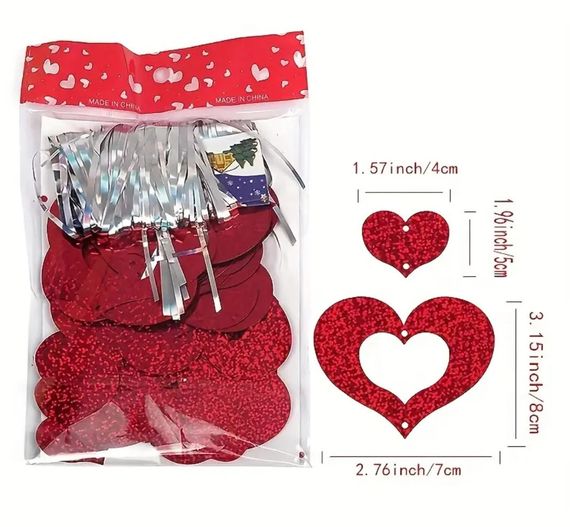 ГІРЛЯНДА ІЗ СЕРДЕЧОК  ЧЕРВОНА | Зображення 1