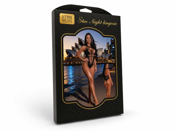 Боді сітка Star Night у велику сітку зі стразами, чорне, OS (S–L) Sex Aura | Зображення 6