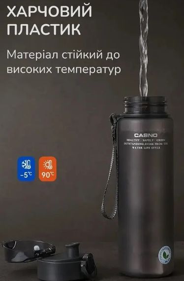 Пляшка для води Casno 1000 мл KXN-1111 Сіра (KXN-1111_Grey) | Зображення 2