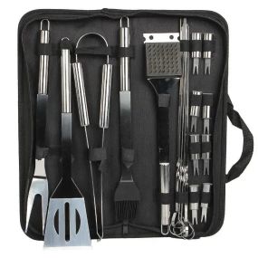 Набор для барбекю grilljoy 20 шт., набор для барбекю из нержавеющей стали в алюминиевом футляре для хранения, профессиональный