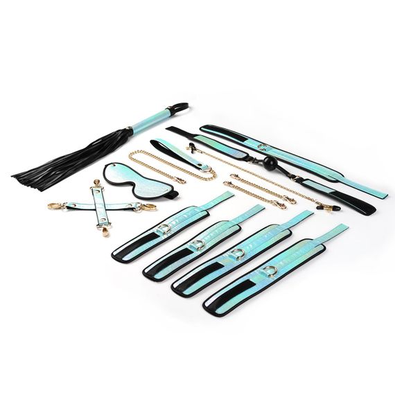 БДСМ-набір Liebe Seele Vivid Sky 8 Pieces Set, 8 аксесуарів, екошкіра на оксамитовій основі | Зображення 1