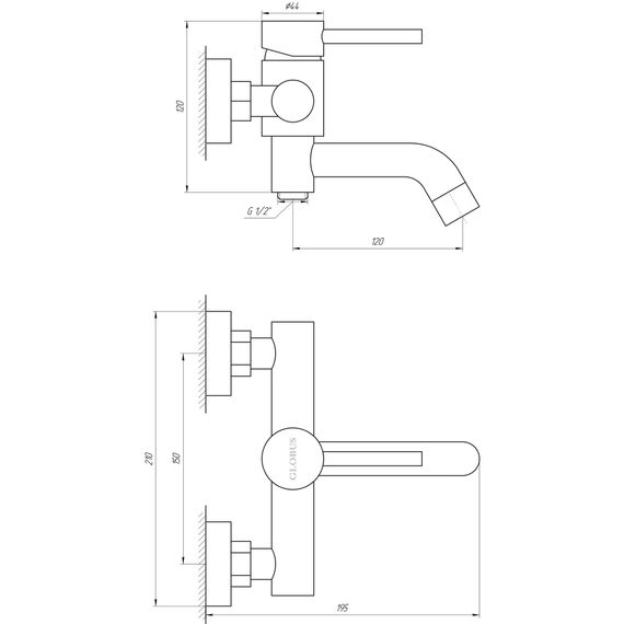 Змішувач для ванни Globus Lux ALPEN SBT1-102L | Зображення 3
