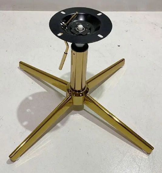 Стул с круглым сиденьем на золотой крестовине на стопах Holy GD-Modern Base Кожзам черный | Зображення 2
