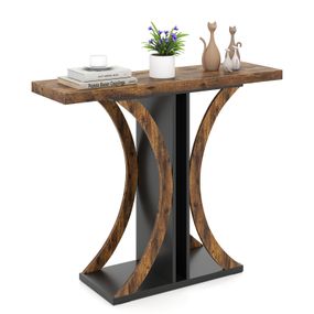 Стіл-консоль Costway SlimConsole у передпокій лофт коричневий