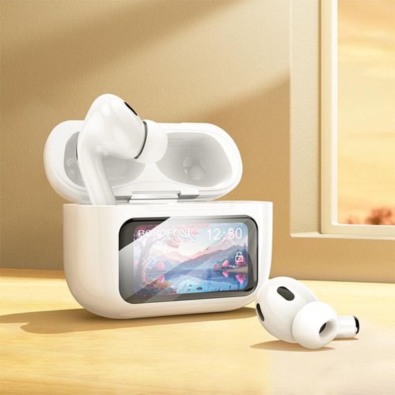 Беспроводные наушники BOROFONE BW76 Brocade true wireless ANC noise reduction touch screen BT headset Champagne White | Зображення 7