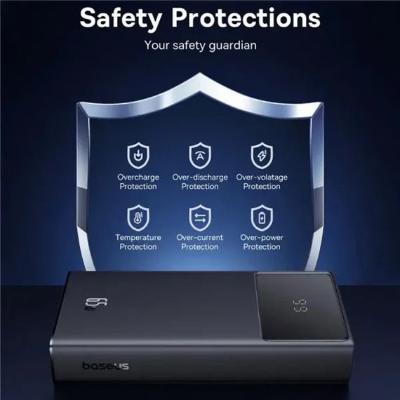 Портативний ЗП Power Bank Baseus Star-Lord Digital Display 65W 20000 mAh (P10022906113-00) Cluster Black | Зображення 6