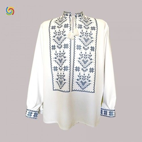 Рубашка Украинская вышиванка 22787 цвет белый размер L/XL