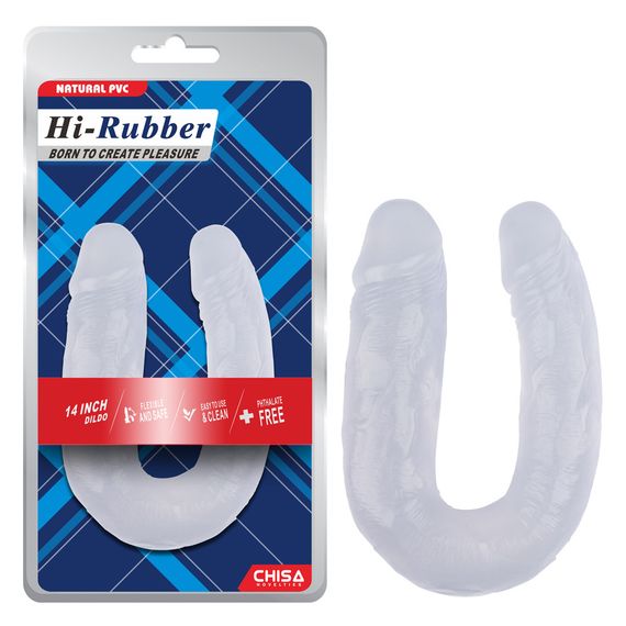 Фалоімітатор подвійний реалістичний Chisa Hi-Rubber 14, прозорий Sex Aura | Зображення 1