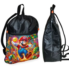 Рюкзак-мешок для обуви,спортивной формы Супер Марио "Super Mario" детская сумка для сменки (01329)