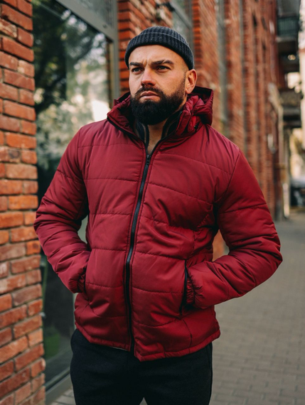 Куртка капюшон зима бордо S | Зображення 1