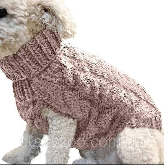 Свитер для собак и котов EcoToys Khaki L хаки A: 30 см B: 38 см C: 28 см 6952 | Зображення 2
