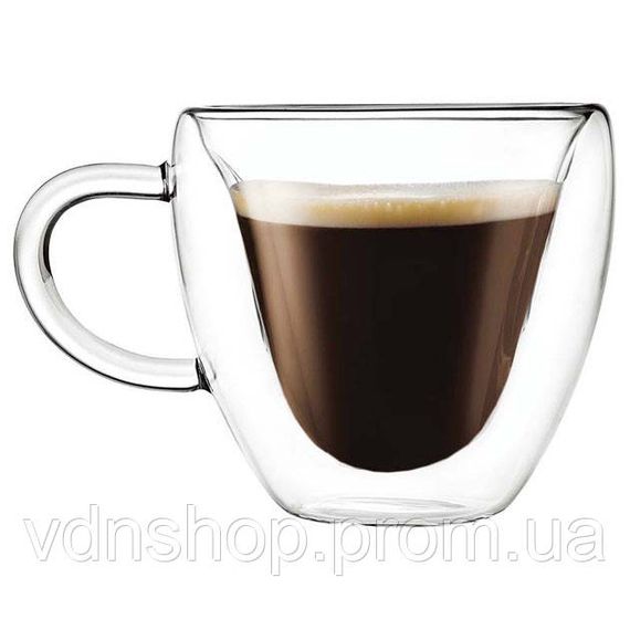 Скляна чашка з подвійними стінками, Дві чашки з подвійним дном Набір склянок подвійним склом 2 шт SO-46 | Зображення 7