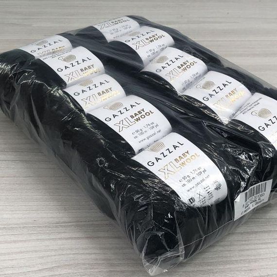 Пряжа Gazzal – Baby Wool XL колір 803 Чорний | Зображення 3