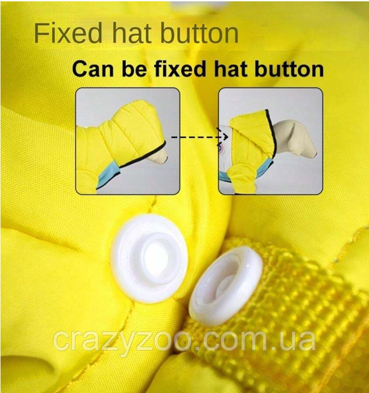 Куртка для собак и котов EcoToys Yellow-Blue S желто-голубая A: 26 см B: 41 см C: 26 см 6923 | Зображення 6
