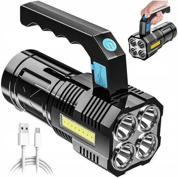Ручной фонарь Bailong BL X502 • Мощный фонарь с COB-светом и USB зарядкой | Зображення 2