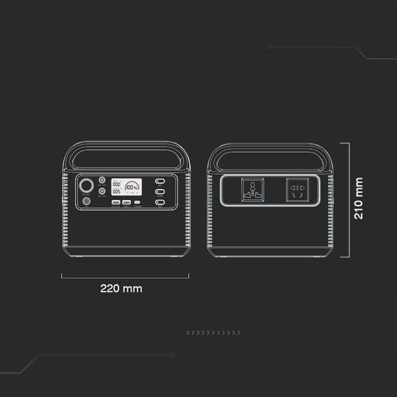 Портативна зарядна станція Power Bank 274Wh 300W LiFePO4 VT-303 V-TAC 11441 V-TAC | Зображення 1