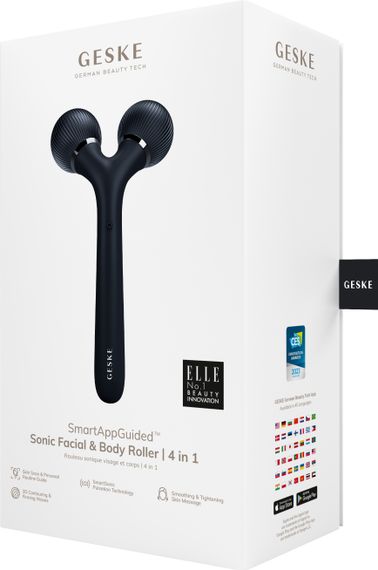 Електронний ультразвуковий ролик для обличчя та тіла GESKE Sonic Facial&Body Roller 4в1 black | Зображення 7