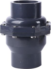 Обратный клапан ПВХ DN32 (40 мм) с двойным соединением обратный ход, для труб под давлением для напорной трубы