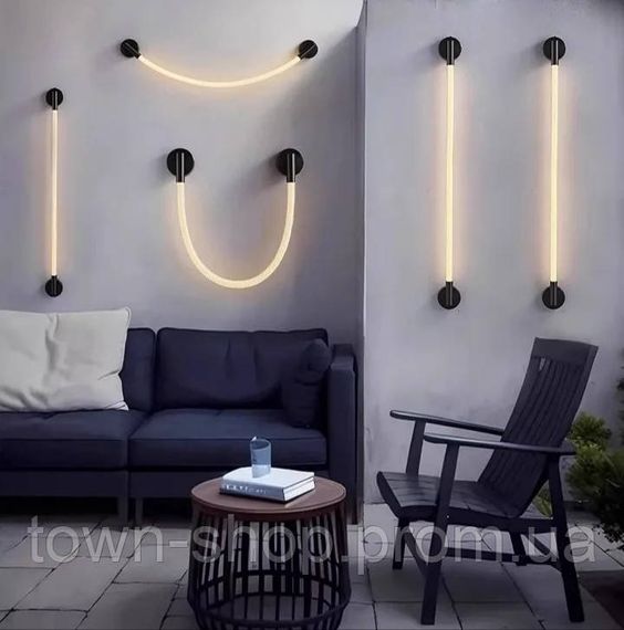 Бра настенное LED WM24/600-k Черный 7х10х80 см. | Зображення 5