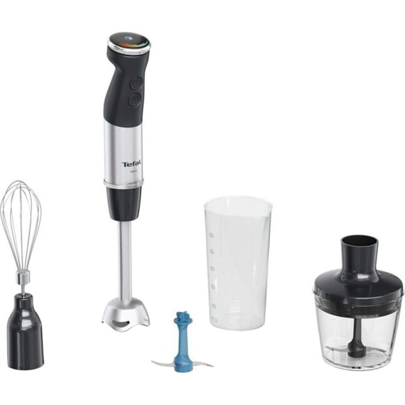 Блендер Tefal  заглибний Quickchef+ 1000Вт, 3в1, чаша-800мл, чопер-500мл, турборежим, сріблясто-чорний (HB67E830) | Зображення 1