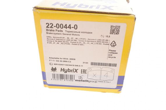 Колодки тормозные передние Opel Ascona B C 75-88 Corsa A Omega A Vectra A 83-95 Kadett D E 79-93 22-0044-0 | Зображення 4